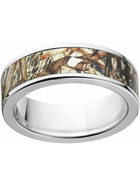 LaRaso & Co Camo Wedding Ring Stainless Steel Green Band Polished Edges Comfort Fit 7 